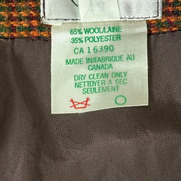 Vintage Wool Blend Micro Houndstooth Pattern Pencil Skirt - Picture 9 of 10